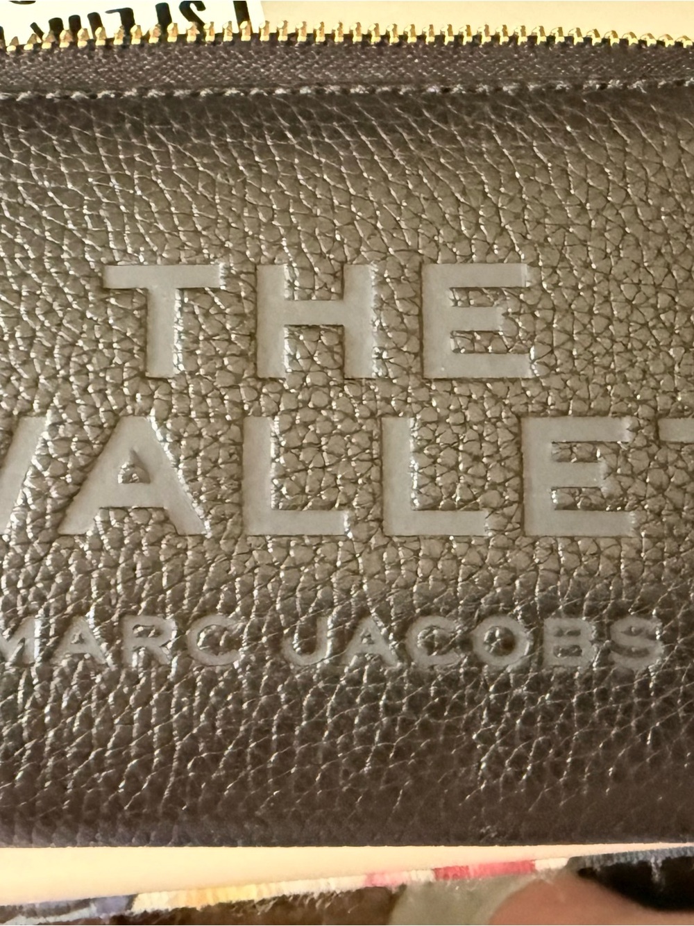Marc Jacobs Metallic Black Pebbled Zip Wallet